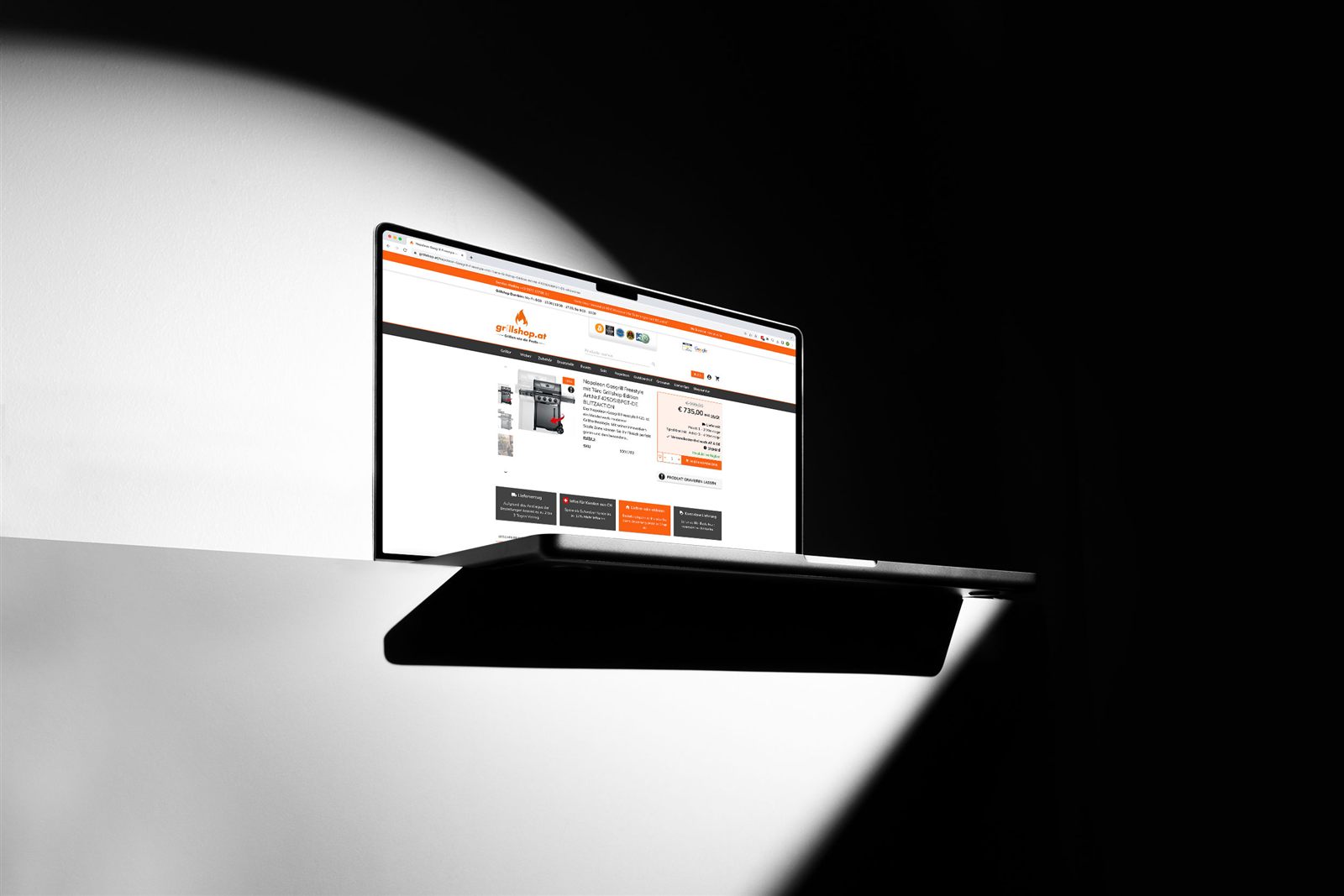 Projektansicht 2 aus der Zusammenarbeit mit Grillshop.at